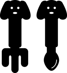 Baby Spoon And Fork With Cute Design Line Tracing Svg Vector, Free Vectors File